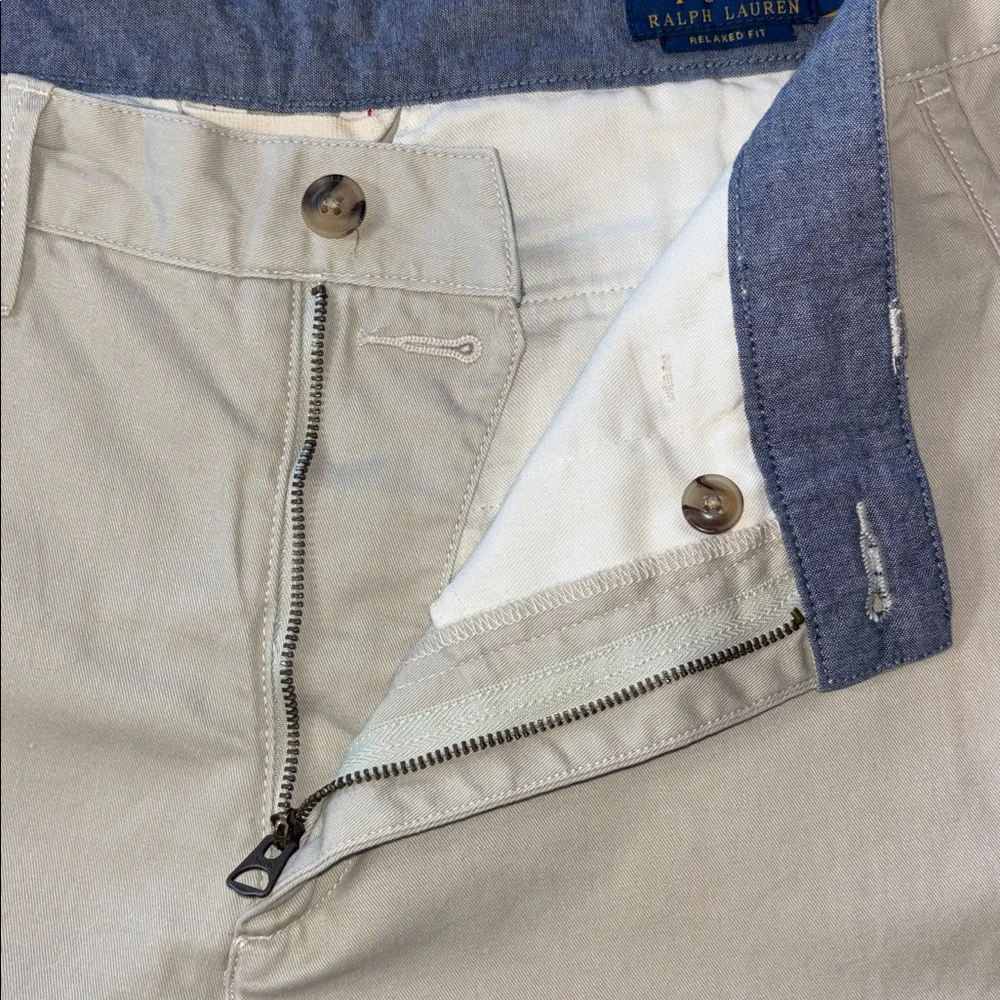 New Polo Ralph Lauren Classic Khaki Cream 10-inch Relaxed Fit Men's Short W/34